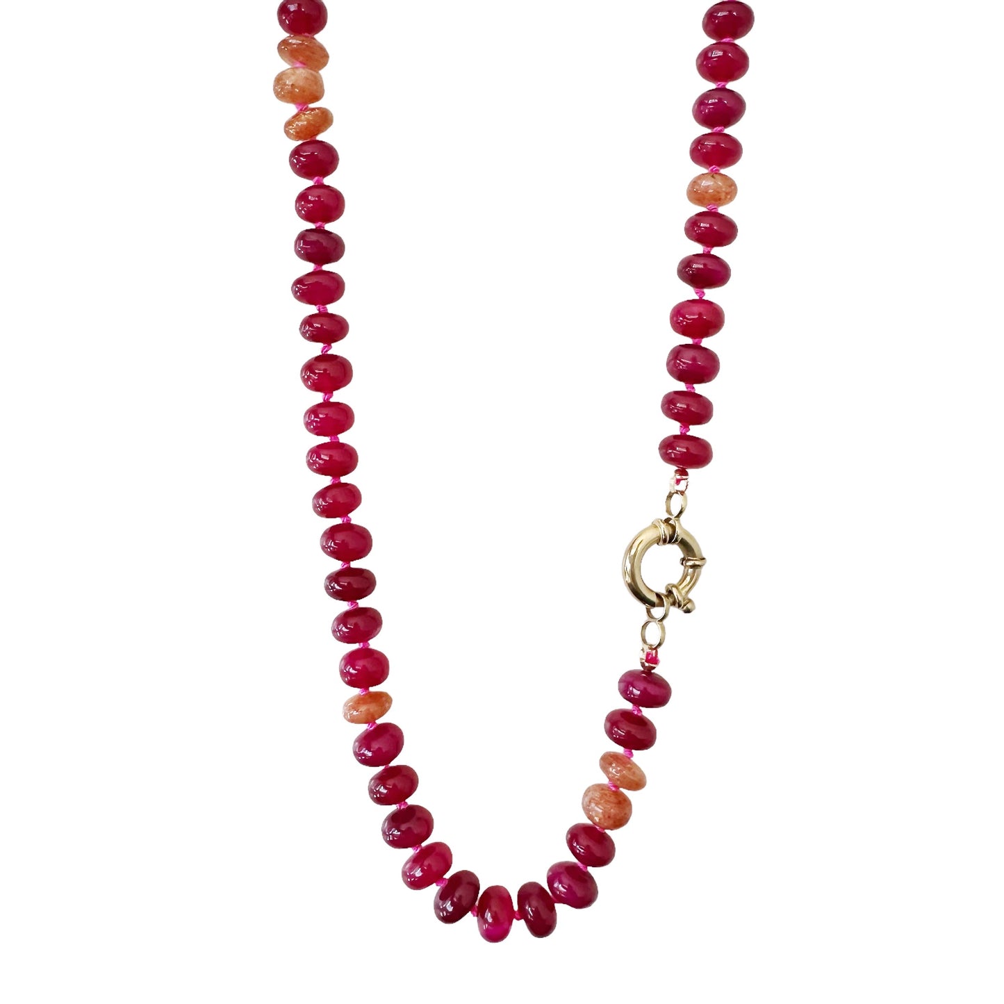Pink Chalcedony Gemstone Necklace