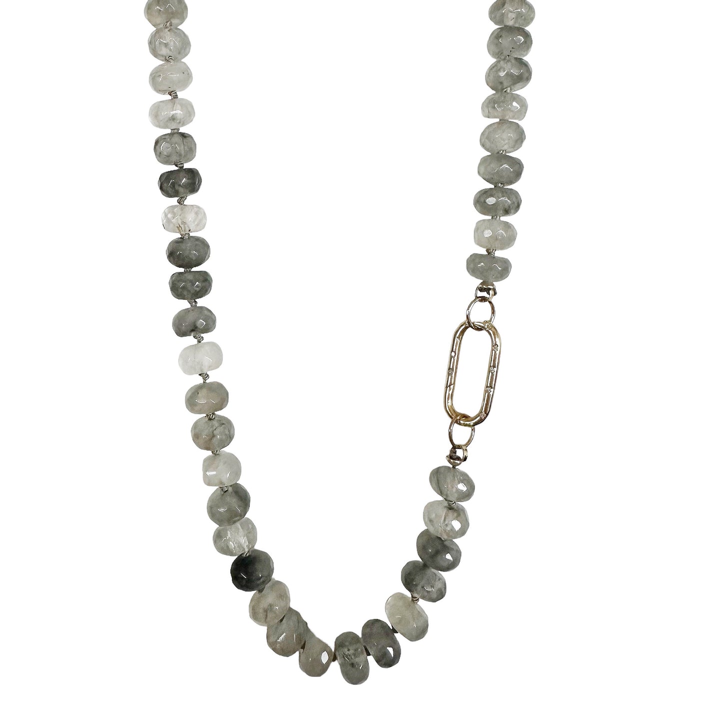 Grey Quartz  Gemstone Necklace