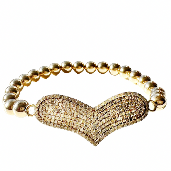 Diamond Heart Beaded Bracelet