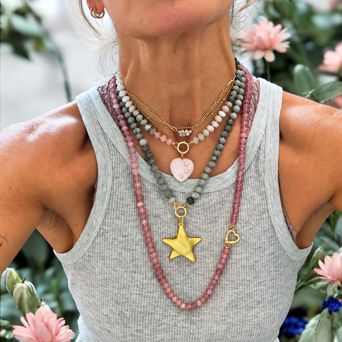 Shaded Grey Opal Necklace