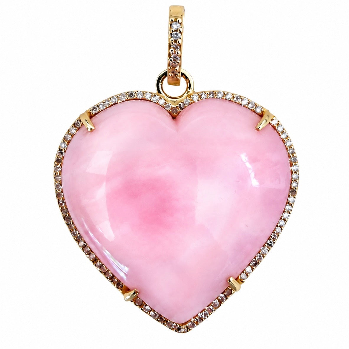 Pink Opal Heart Charm