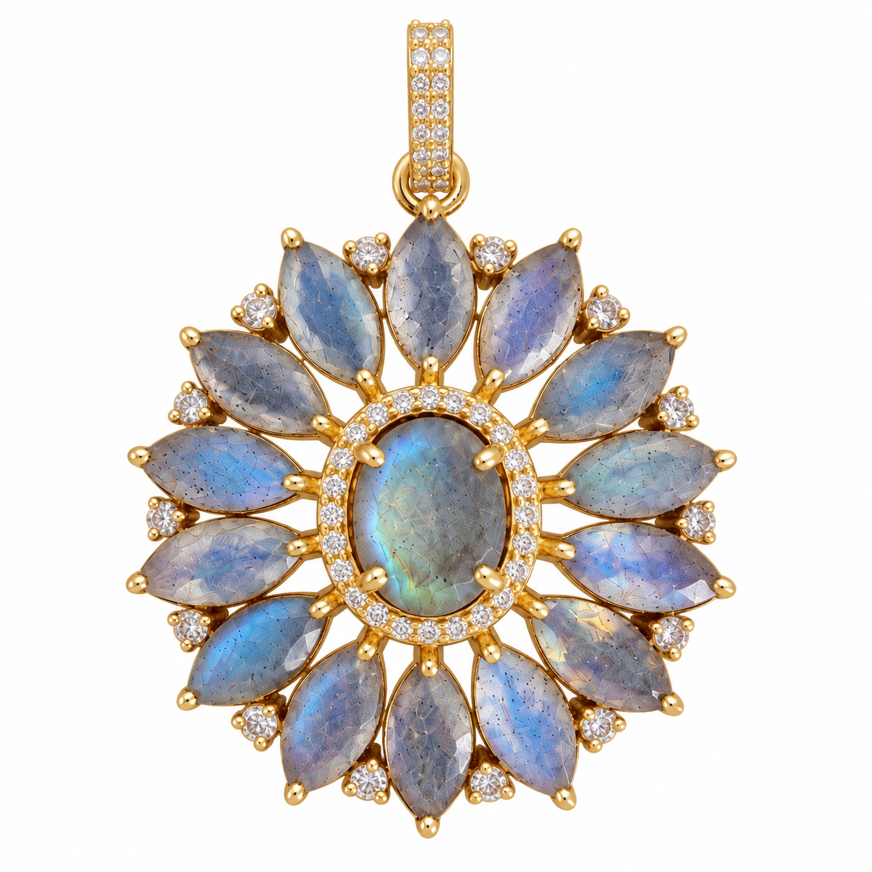 Labradorite Flower Pendant
