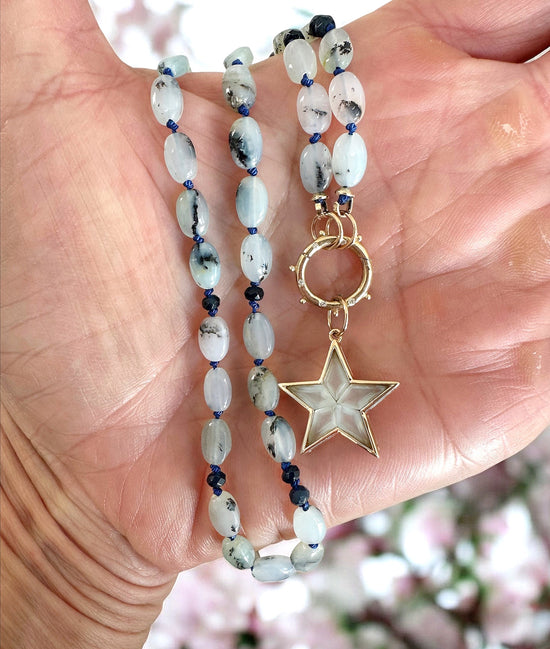 Blue Peruvian Opal Gemstone Necklace