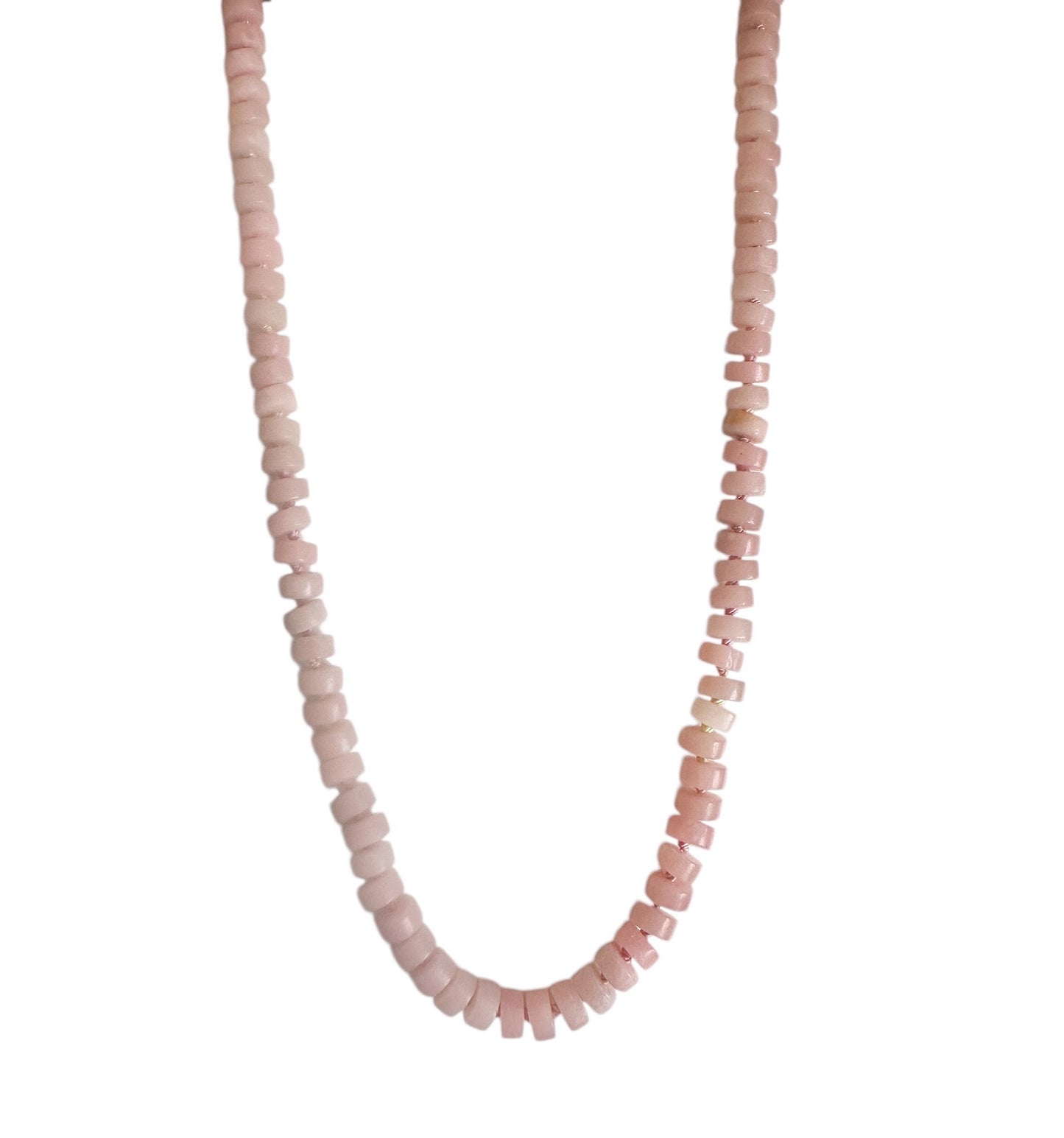 Pink Opal Heishi Gemstone Necklace