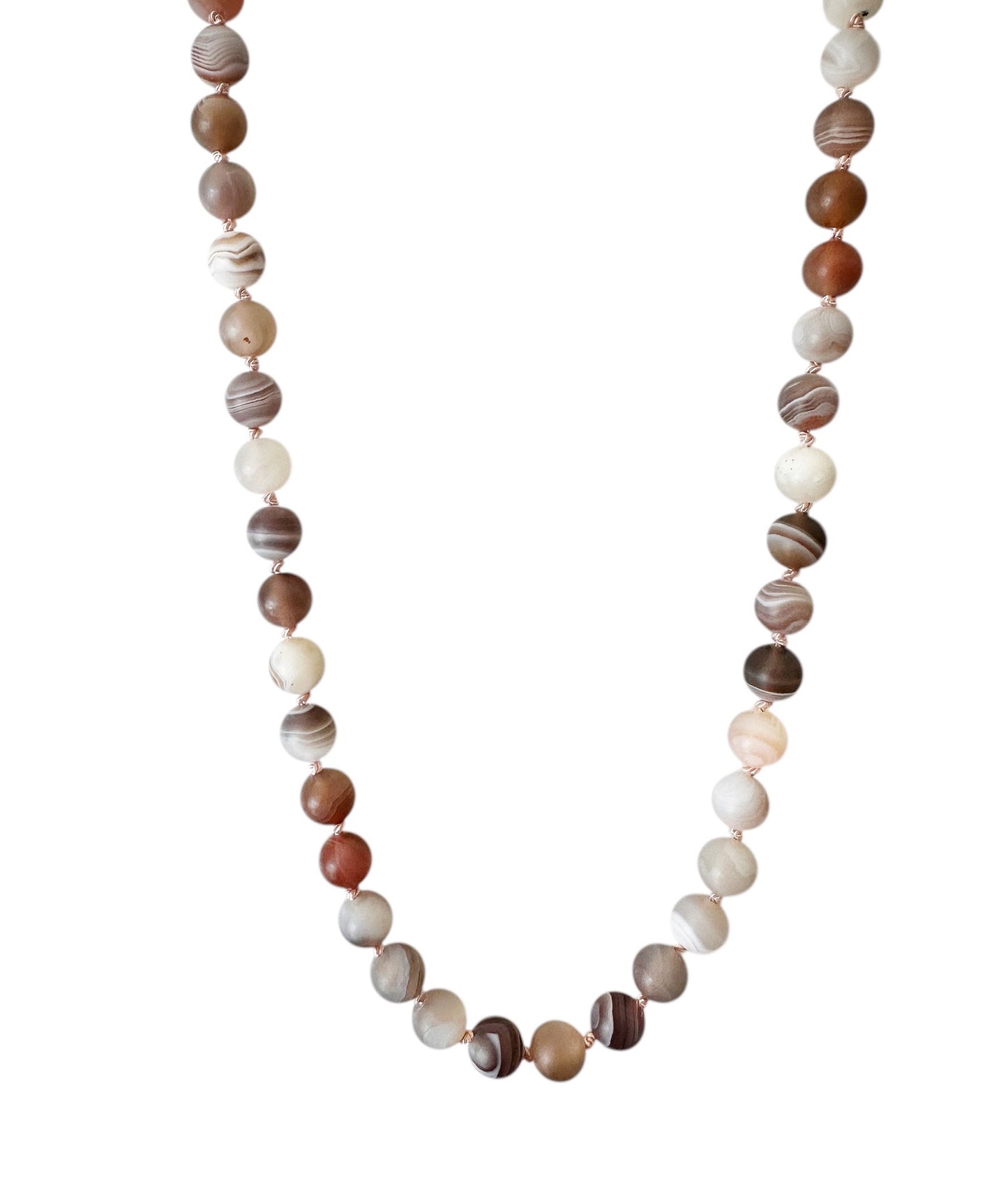 Matte Botswana Agate Gemstone Necklace