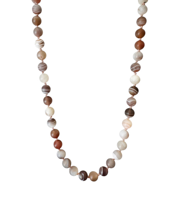 Matte Botswana Agate Gemstone Necklace