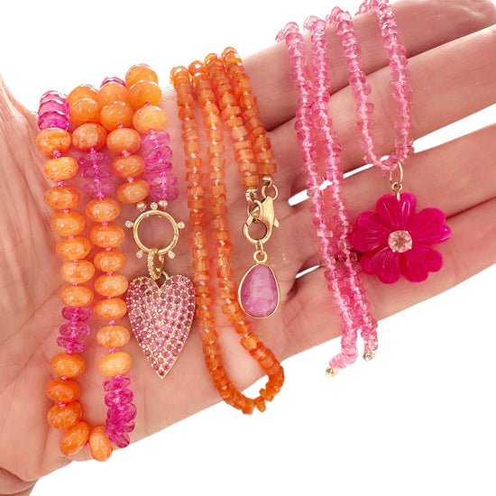 Pink Topaz Gemstone Necklace