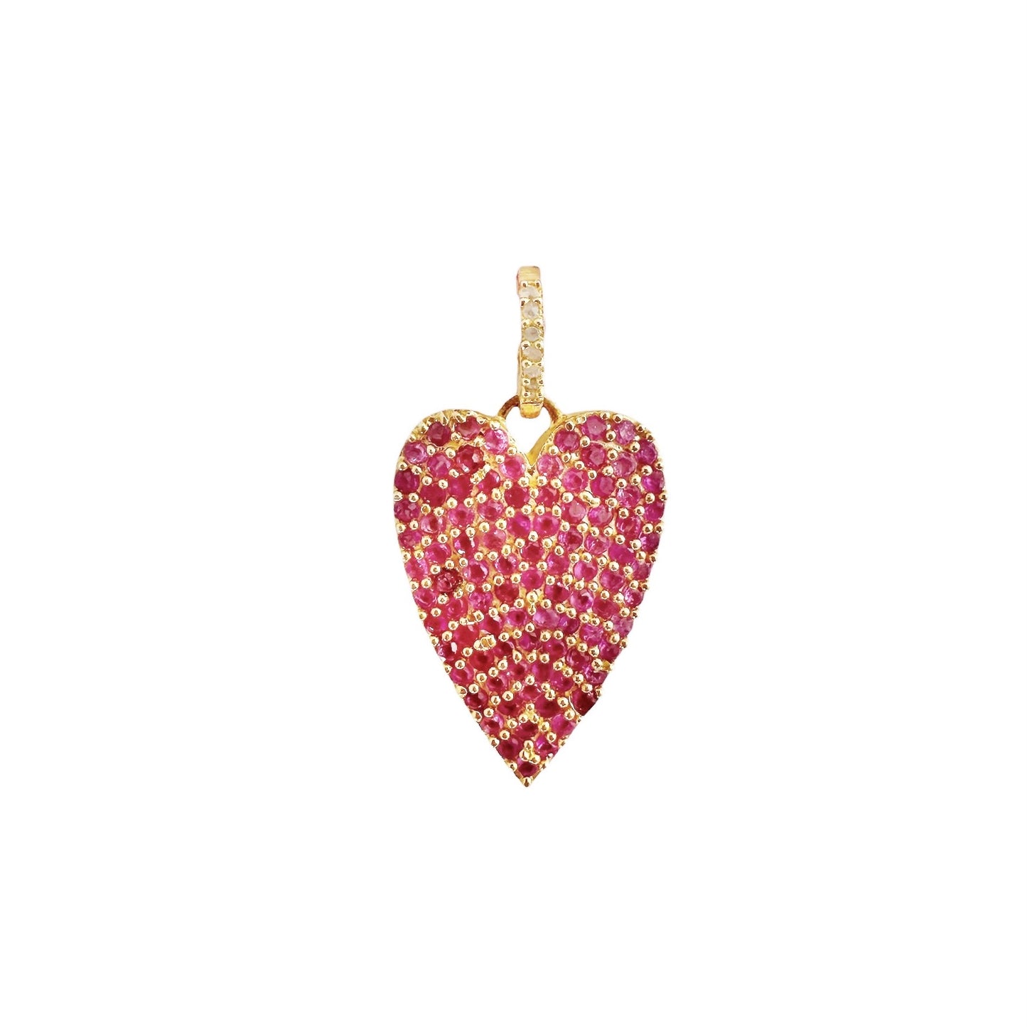 Pink Sapphire Heart Charm