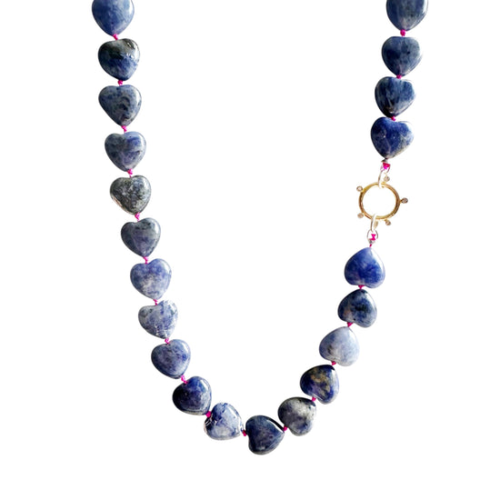 Sodalite Heart Gemstone Necklace