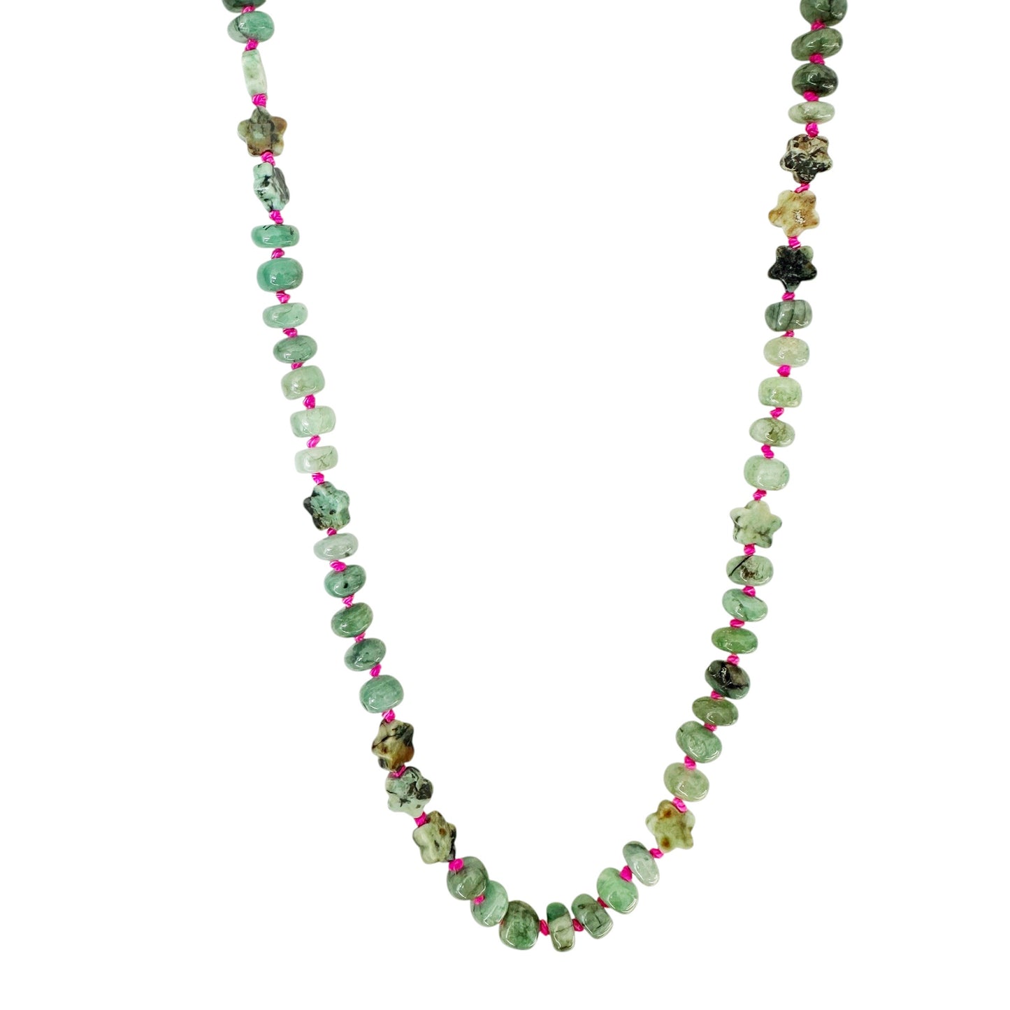 Emerald Flower Gemstone Necklace