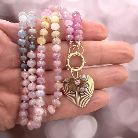 Pastel Sapphire Gemstone Necklace