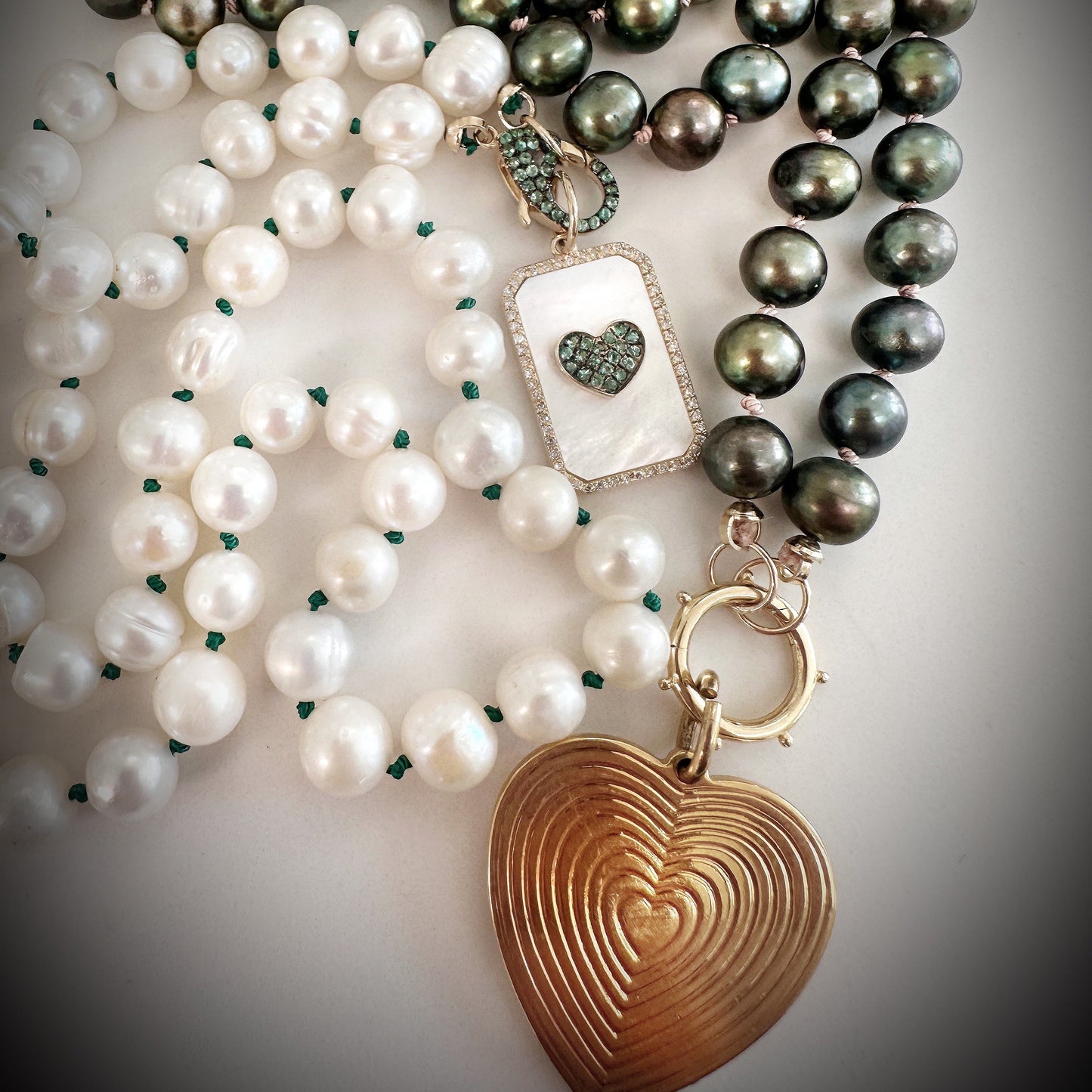 Green Pearl Gemstone Necklace