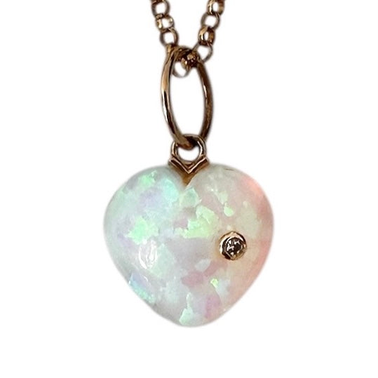 Ethiopian Opal Heart Charm