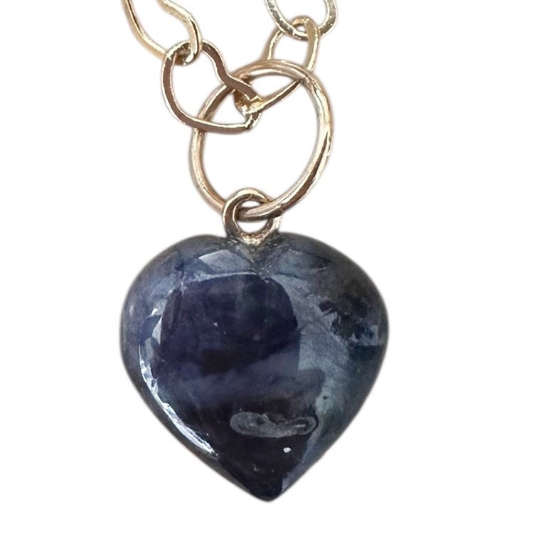 Blue Sapphire Heart Charm