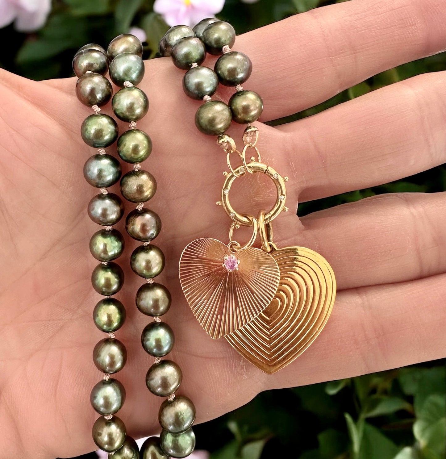 Fluted Gold Heart Charm