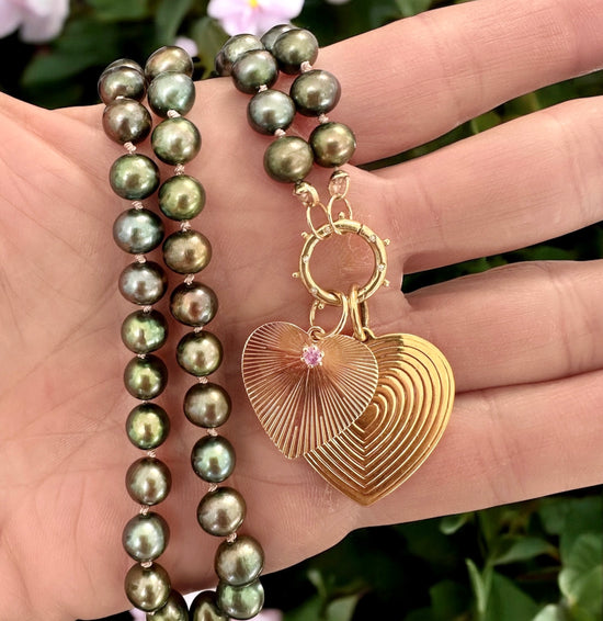 Fluted Gold Heart Charm