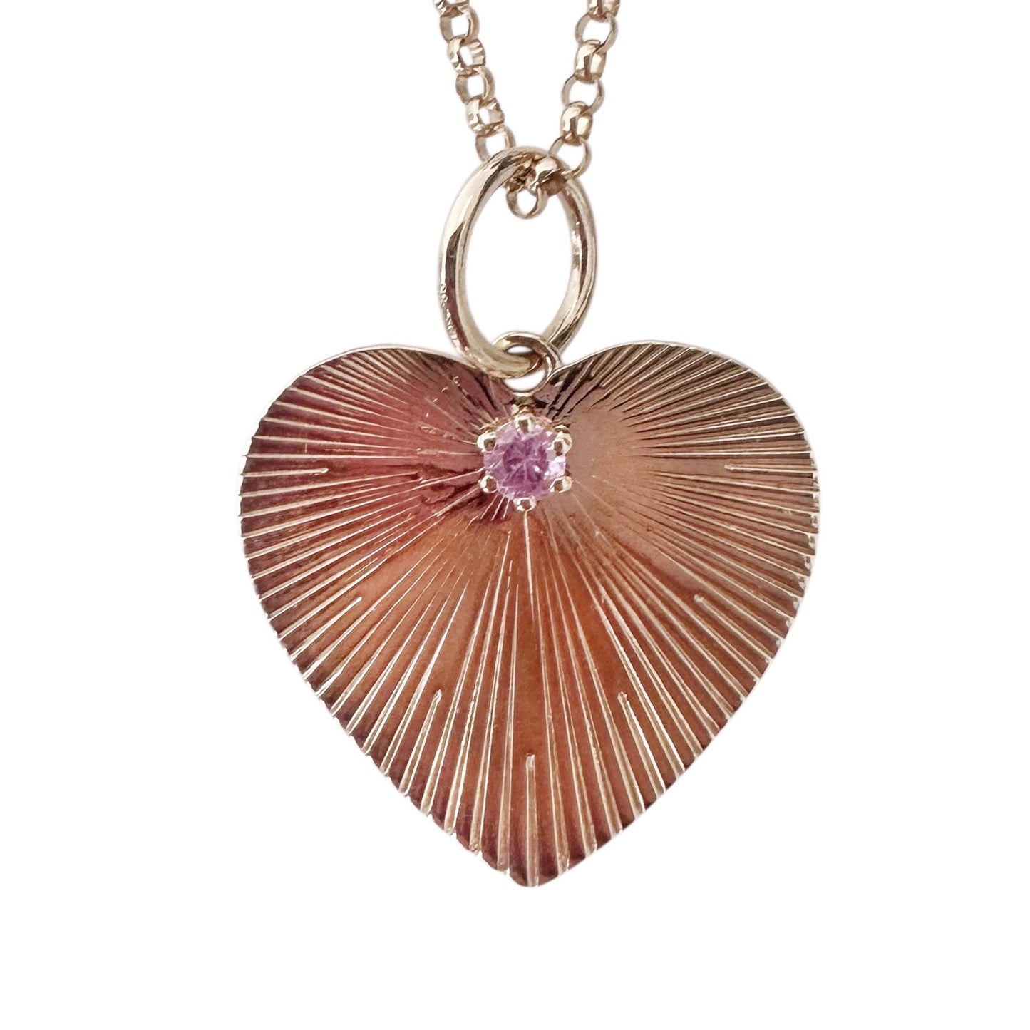 Fluted Gold Heart Charm