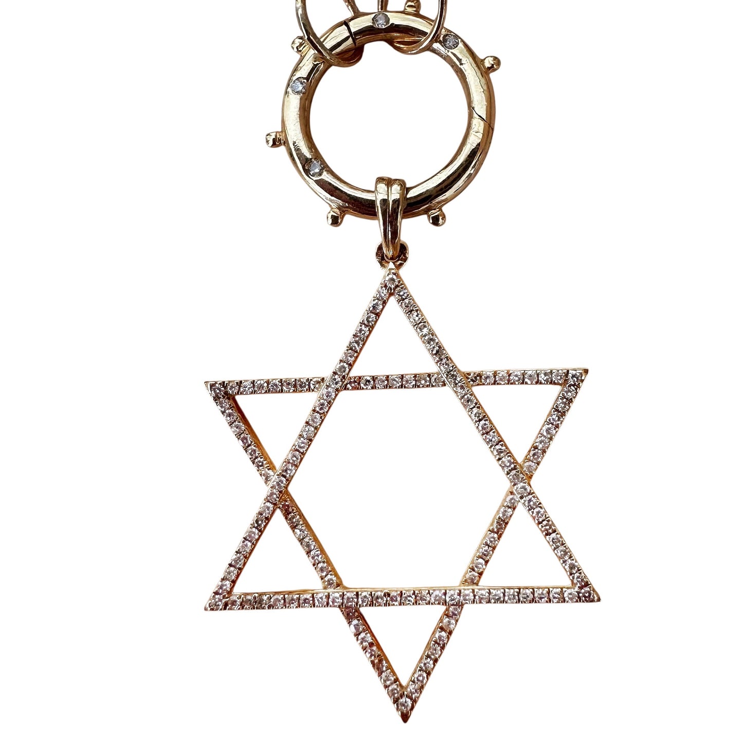 Diamond Star of David Charm