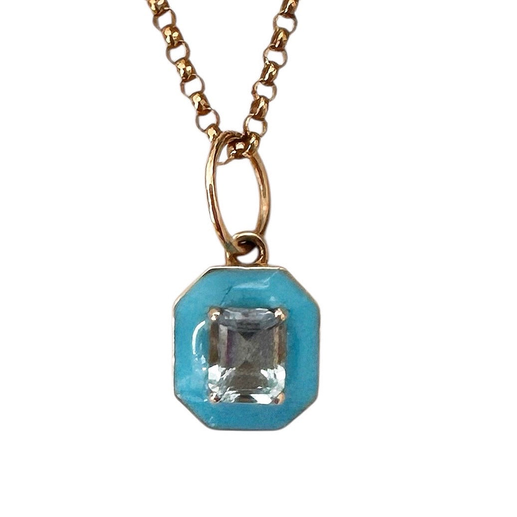 Turquoise Hexagon Charm