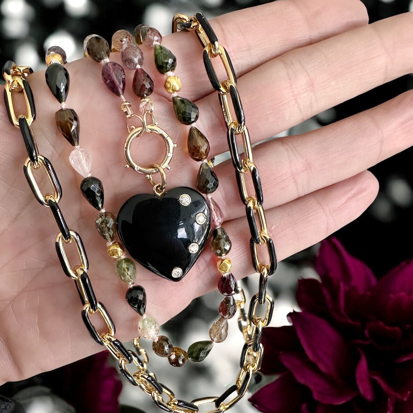 Tourmaline Tear Drop Gemstone Necklace