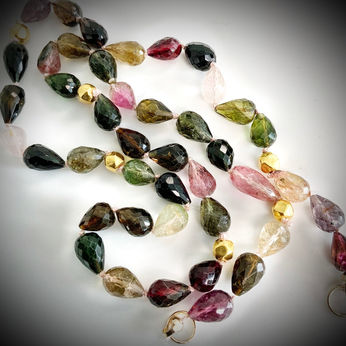 Tourmaline Tear Drop Gemstone Necklace