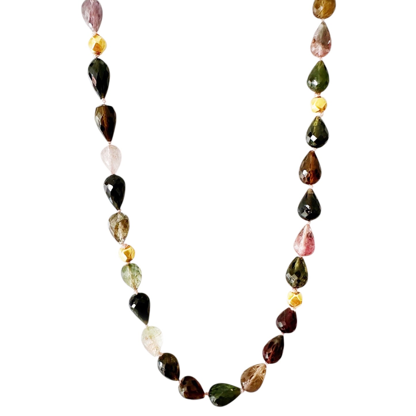 Tourmaline Tear Drop Gemstone Necklace