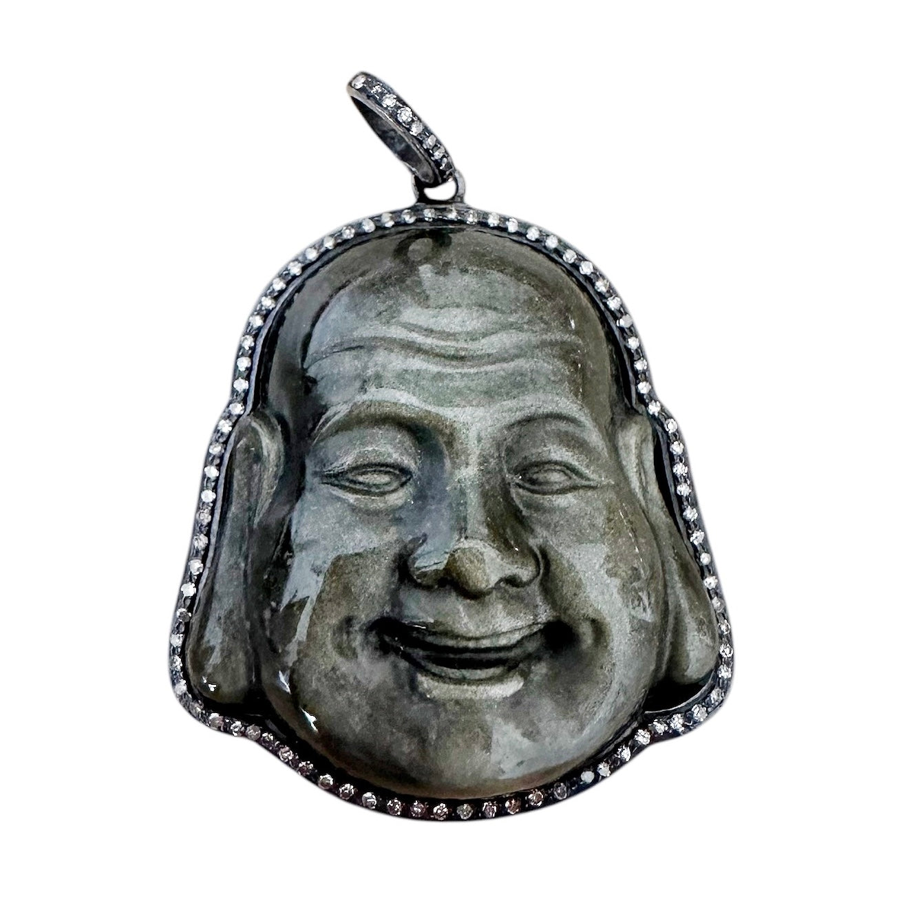 Labradorite Buddha Charm