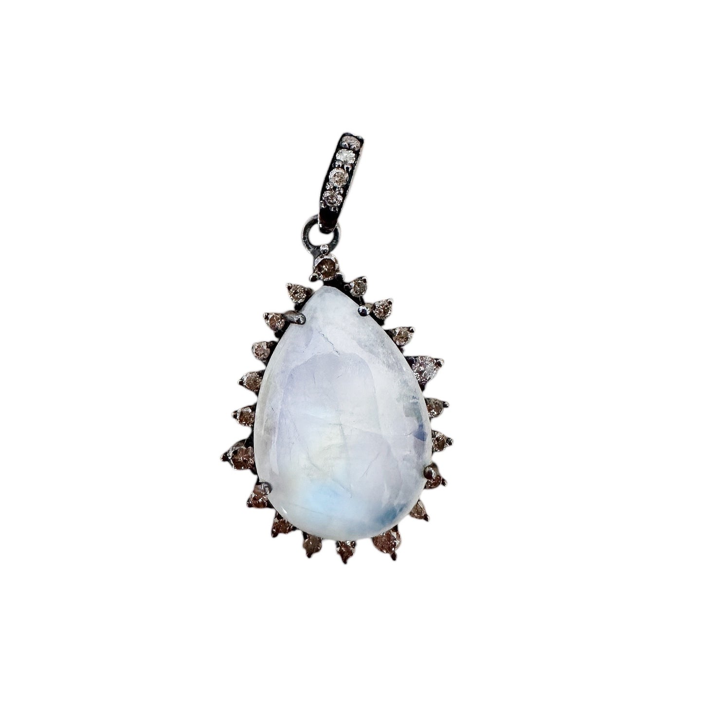 Rainbow Moonstone Drop Charm