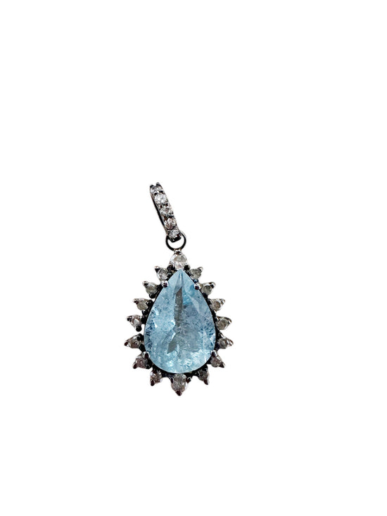 Aquamarine Drop Charm