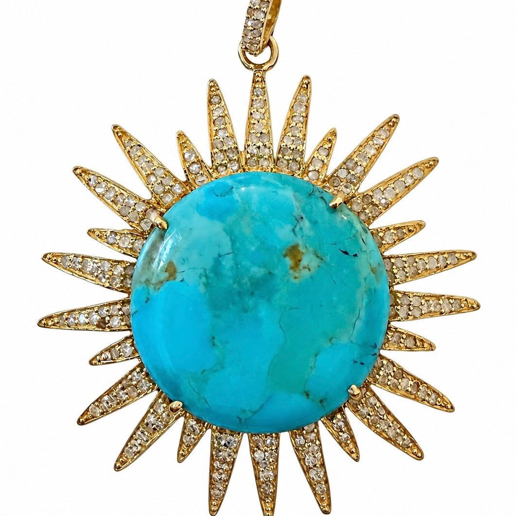 Turquoise Sun Charm