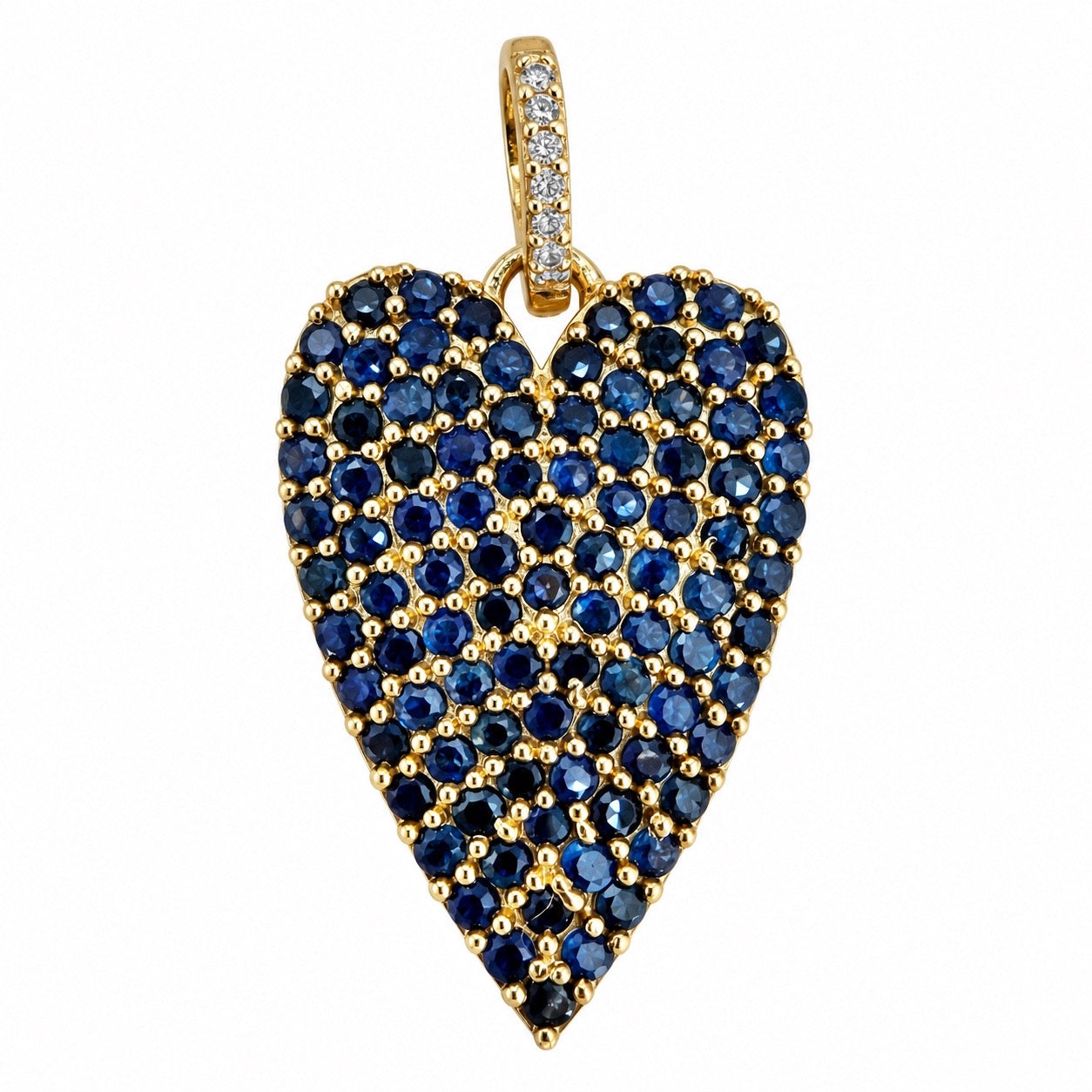 Blue Sapphire Heart Charm