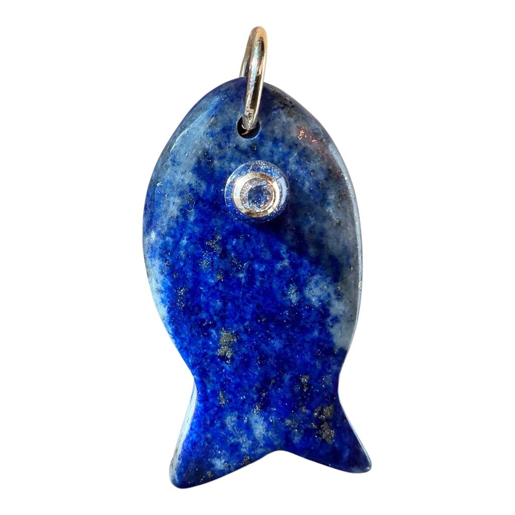 Lapis Fishy Pendant