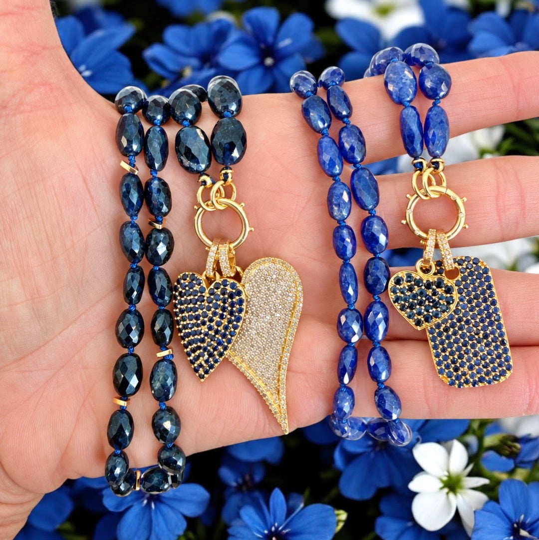 Mini Blue Sapphire Heart Charm