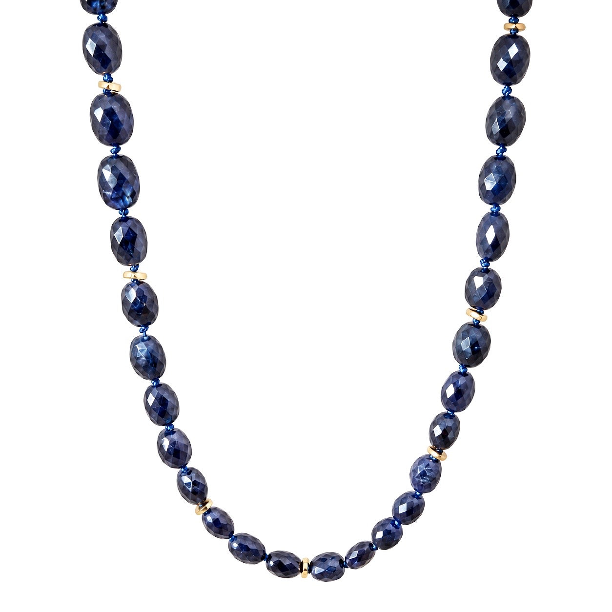 Deep Blue Sapphire Gemstone Necklace