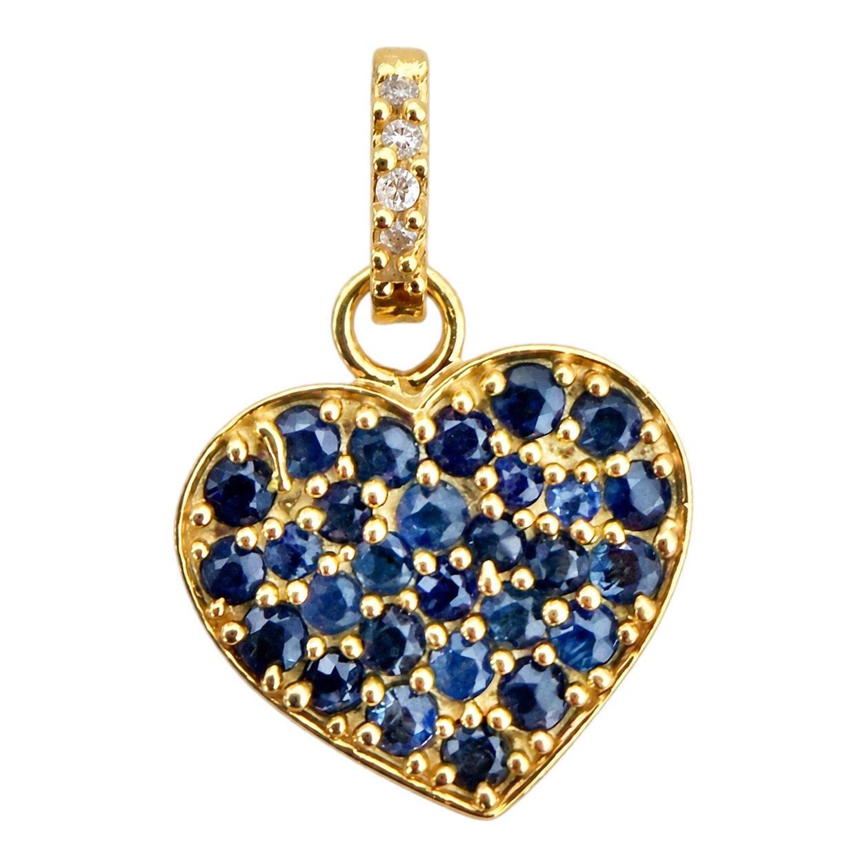 Mini Blue Sapphire Heart Charm