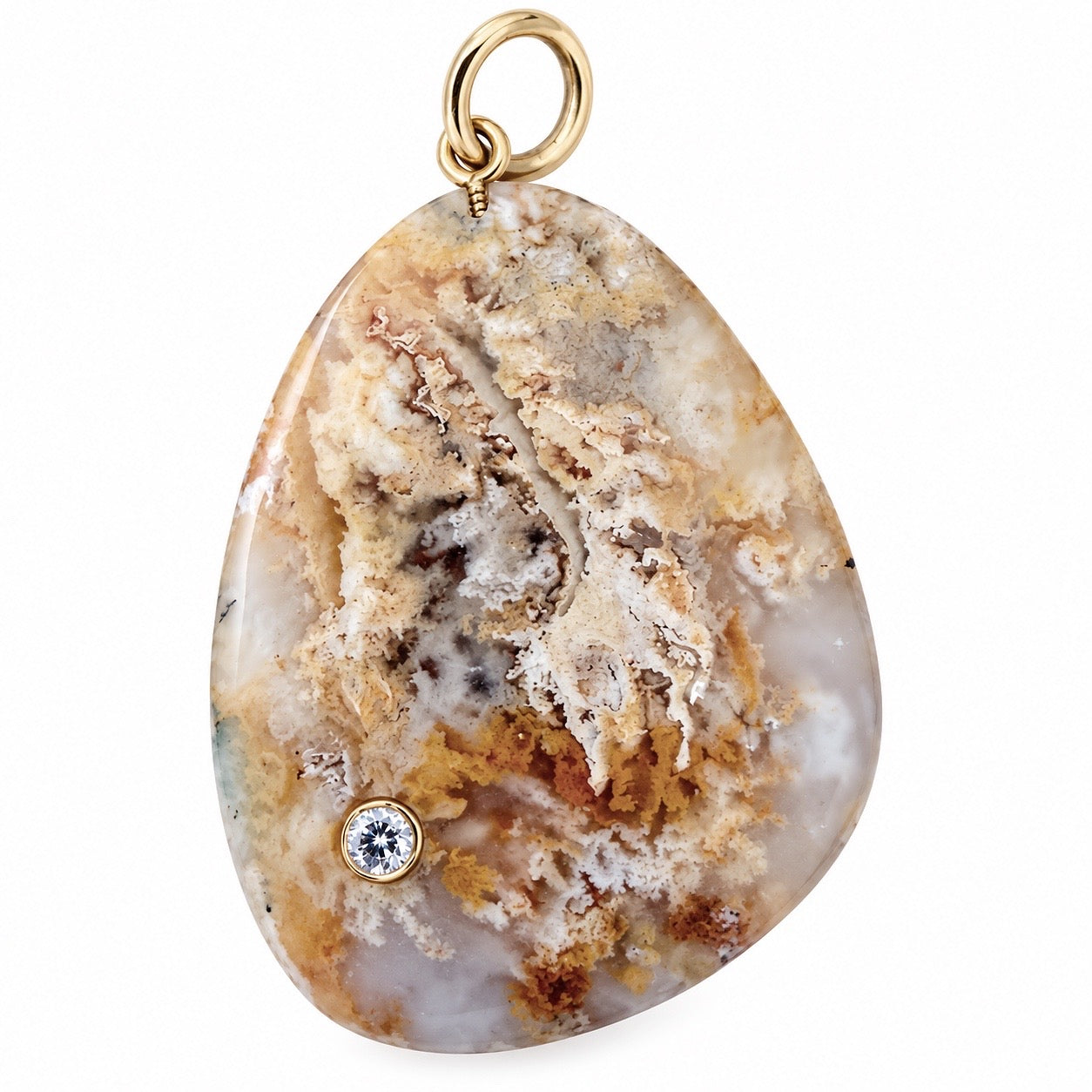Plumeria Agate Pendant