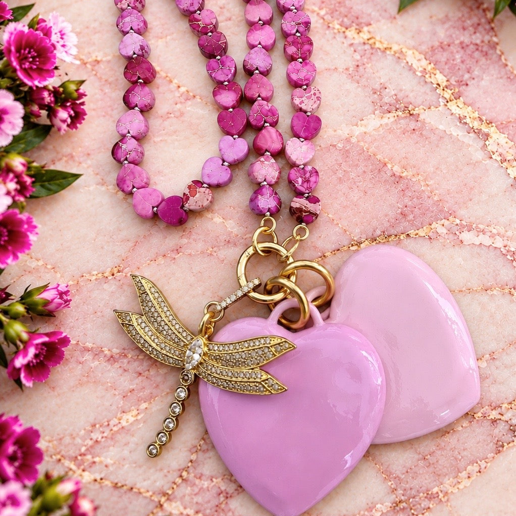 Magenta Heart Necklace