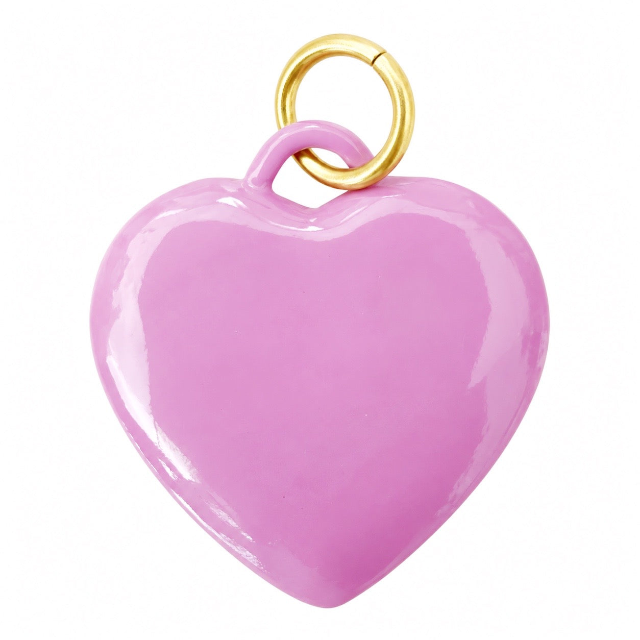 Dark Pink Enamel Heart Pendant