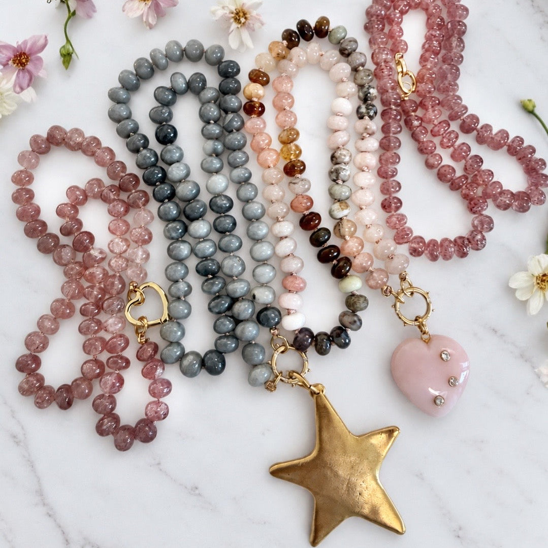 Shaded Grey Opal Necklace