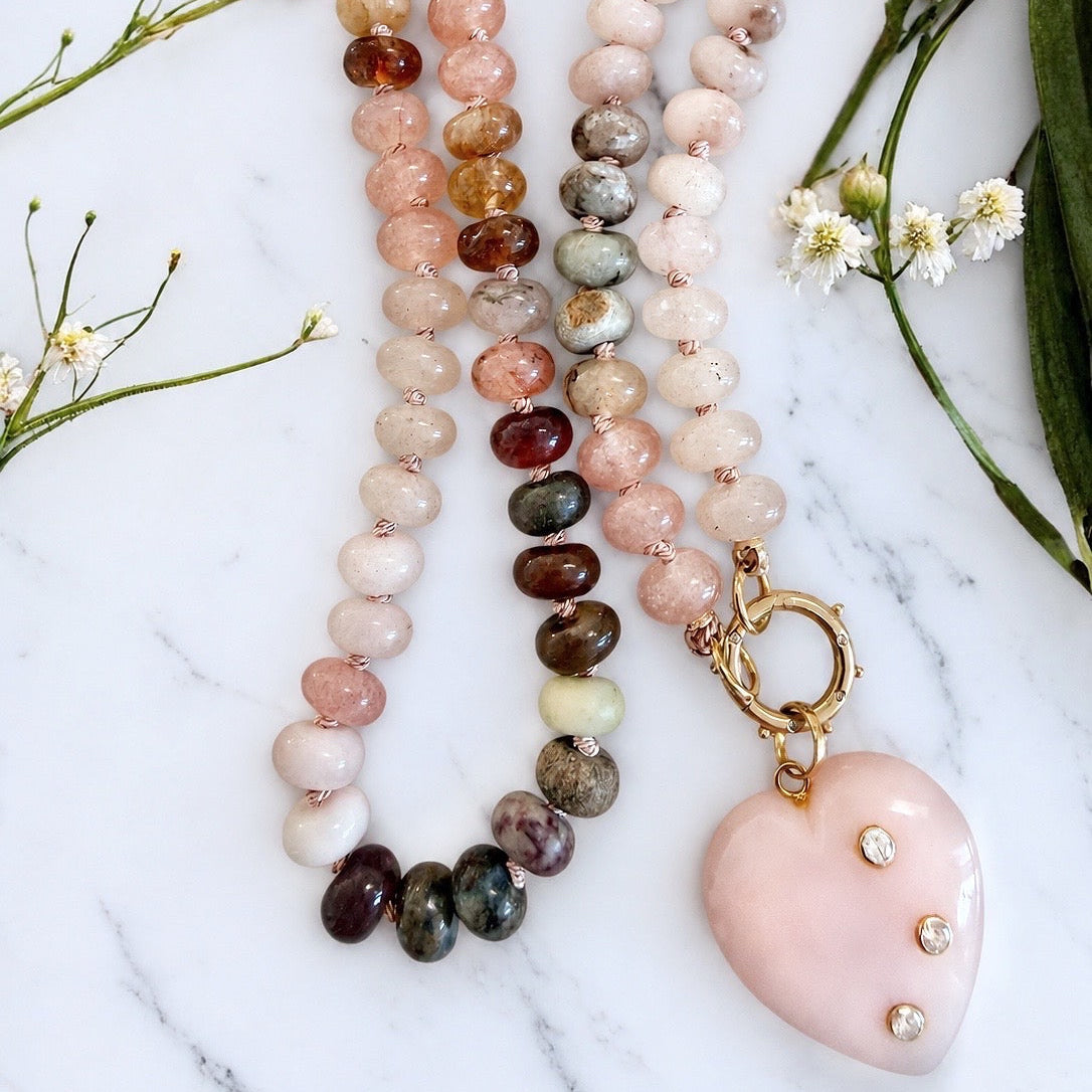 Autumn Pink Gemstone Necklace