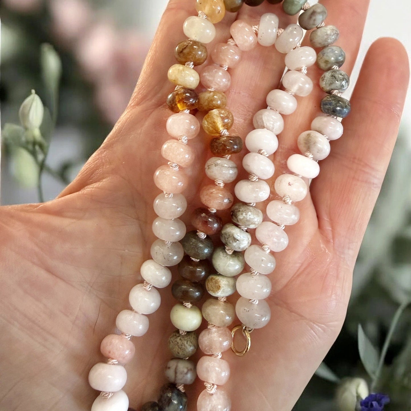 Autumn Pink Gemstone Necklace