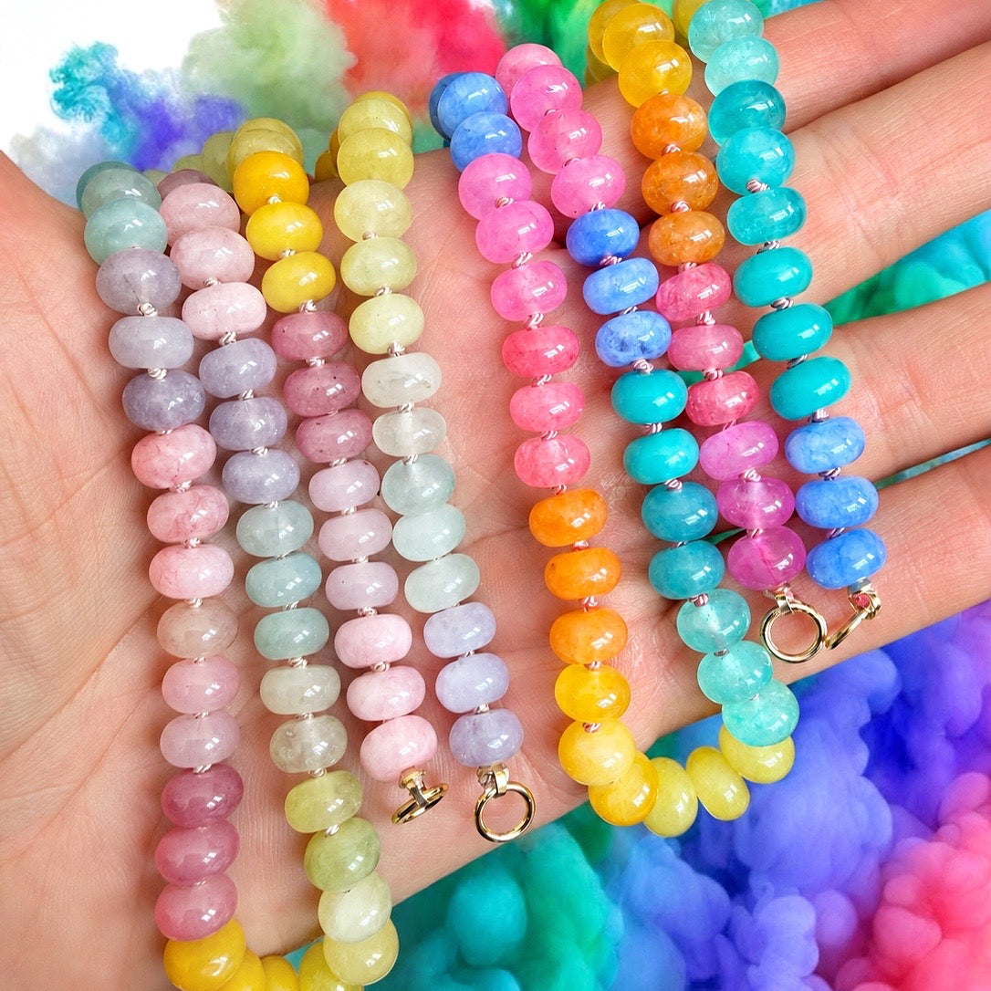 Pastel Rainbow Gemstone Necklace
