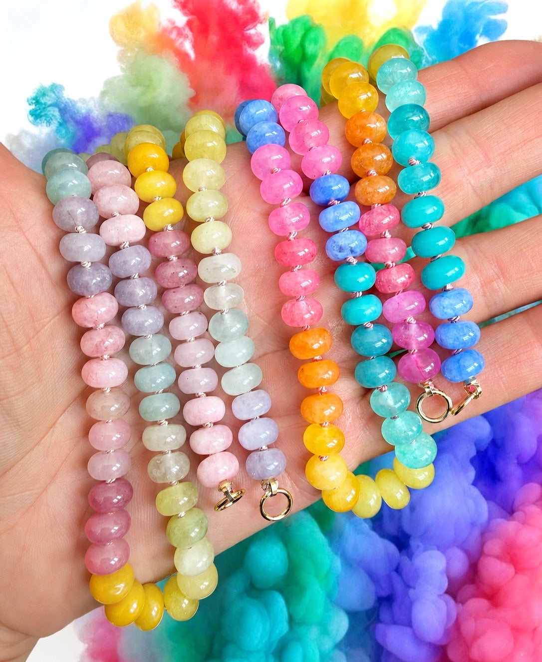 Vivid Rainbow Gemstone Necklace