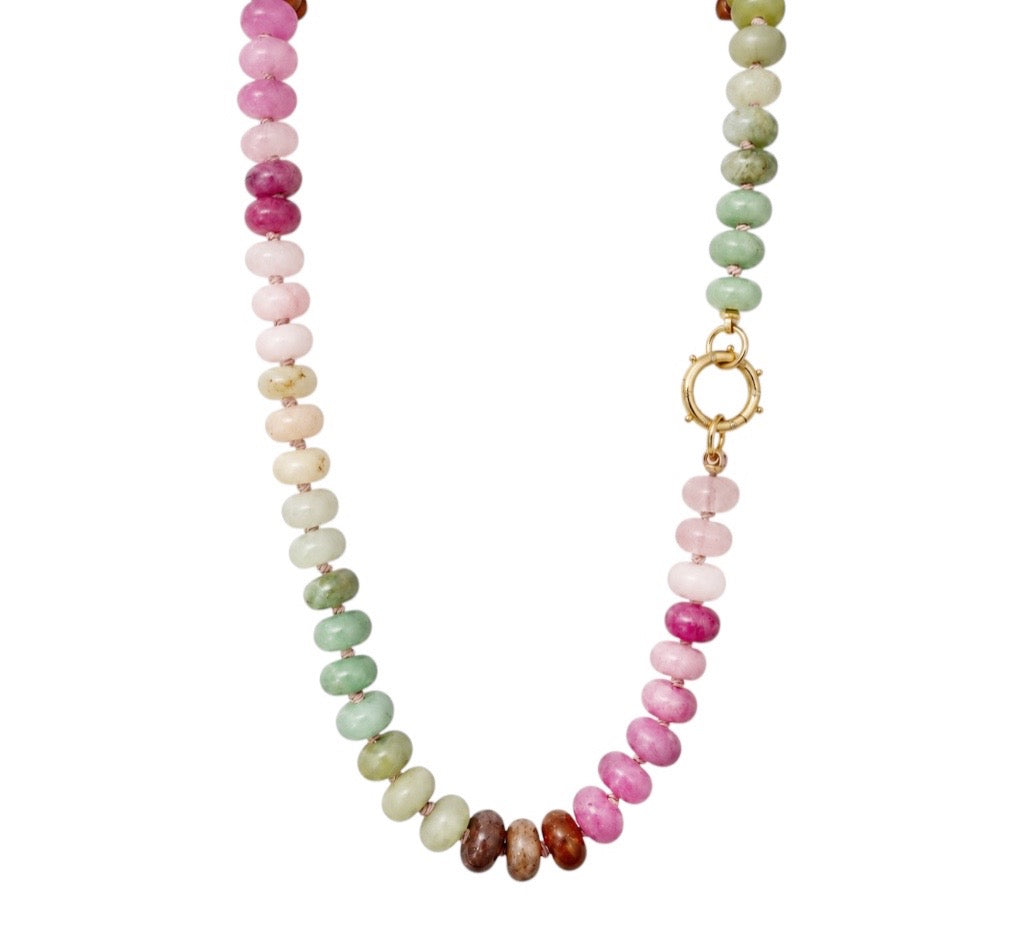 Autumn Pink Sage Gemstone Necklace