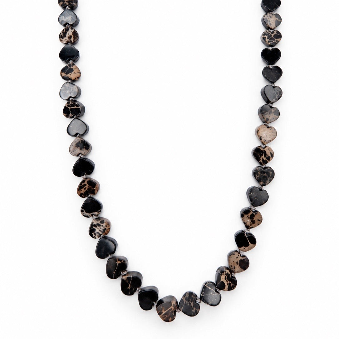 Black Sea Sediment Heart Necklace