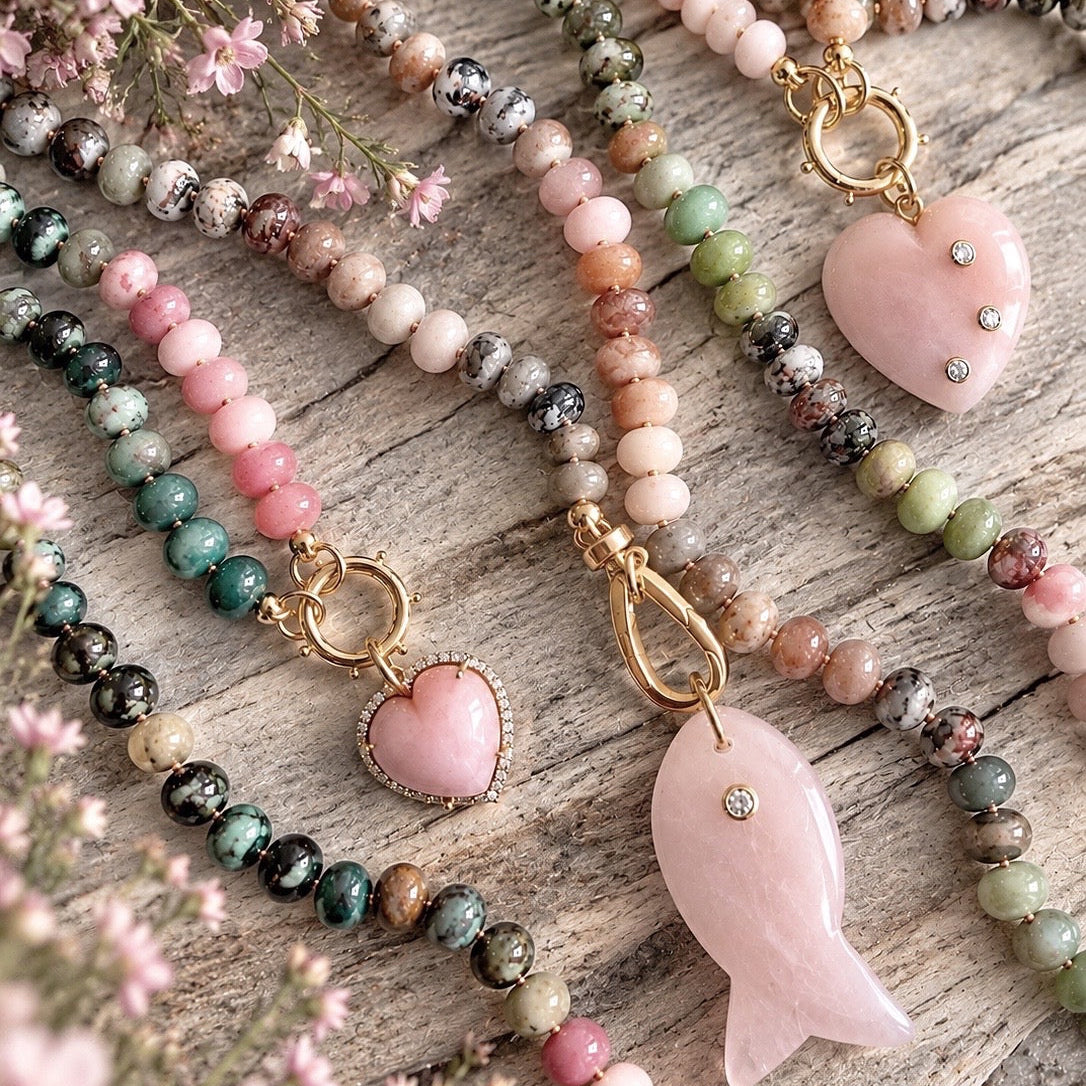 Earthy Rainbow Gemstone Necklace