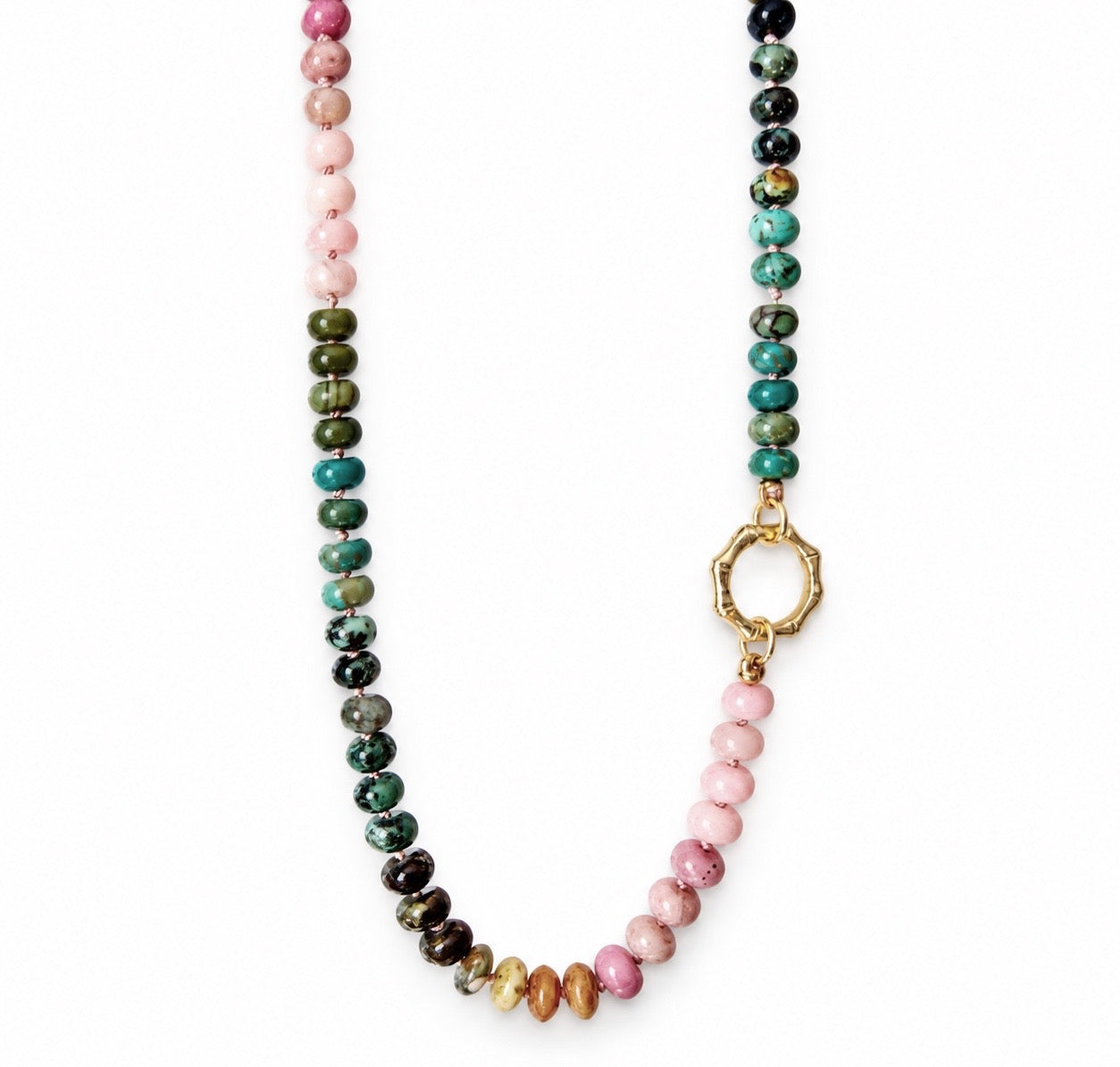 Earthy Rainbow Gemstone Necklace