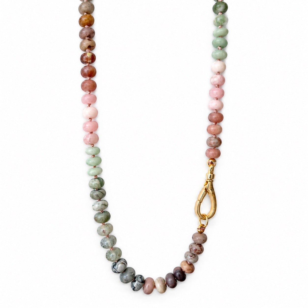 Earthy Pastel Gemstone Necklace