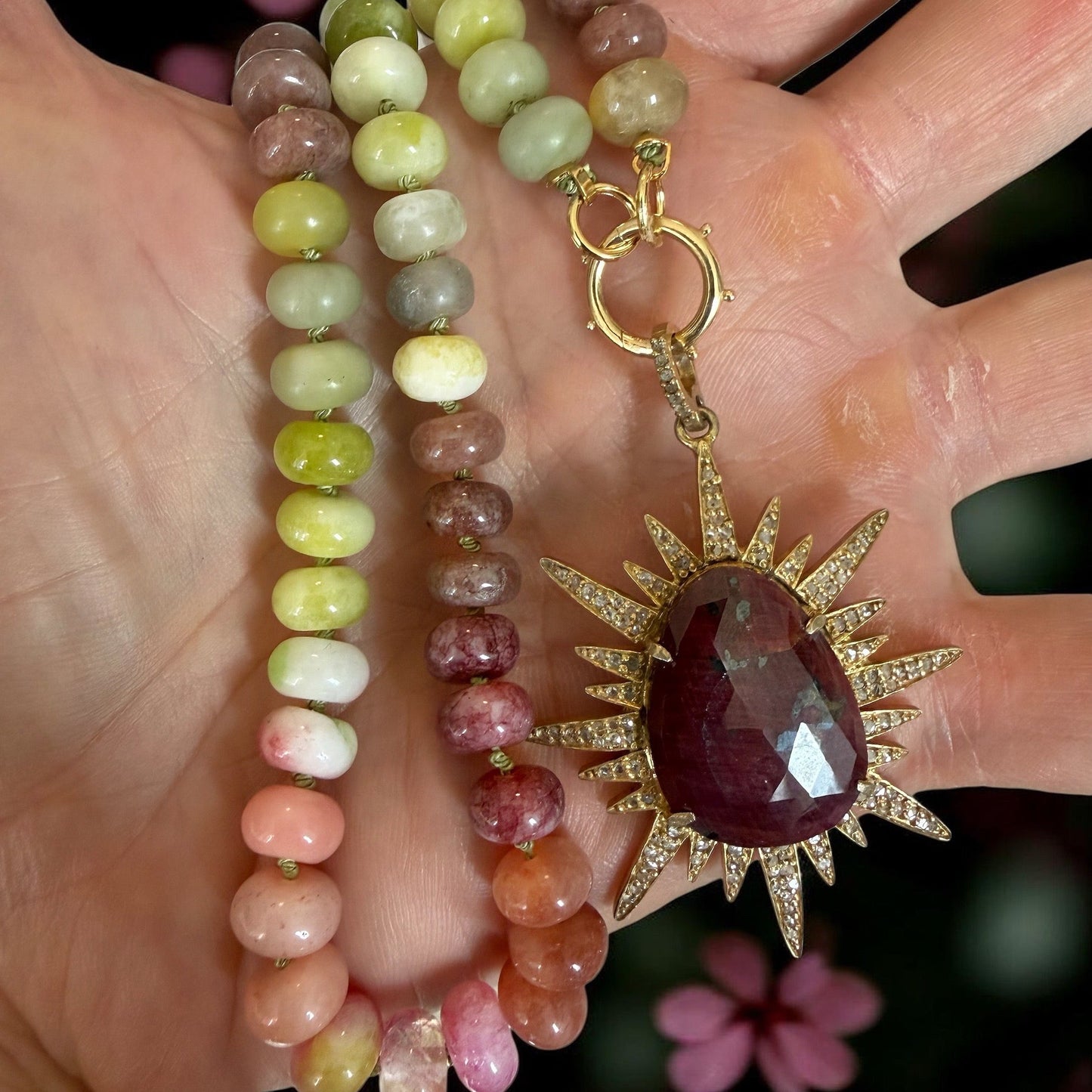 Sangria Garden Gemstone Necklace