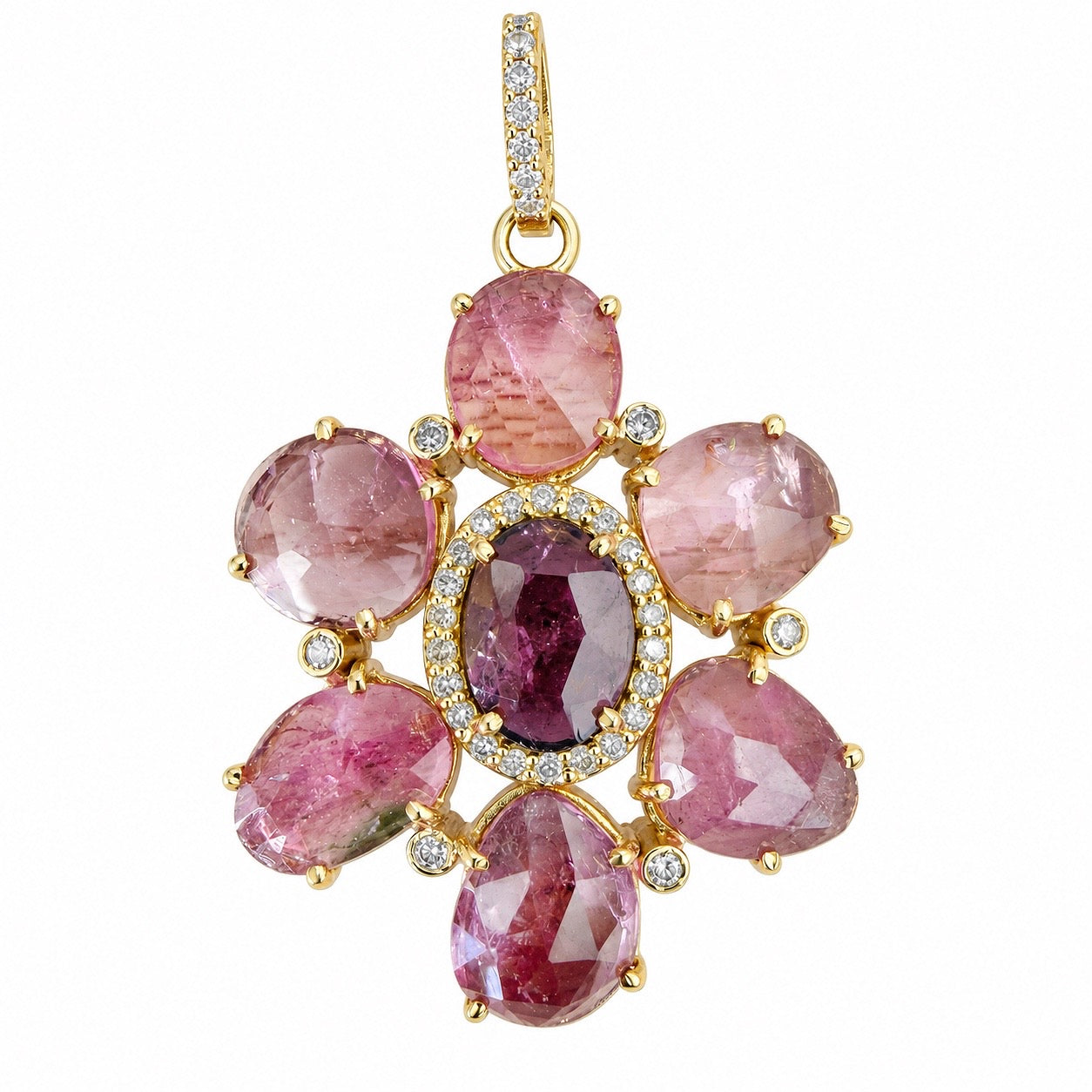 Tourmaline Floral Pendant